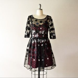 Anthropologie Sequin Dot ‘Estella’ Cocktail Dress